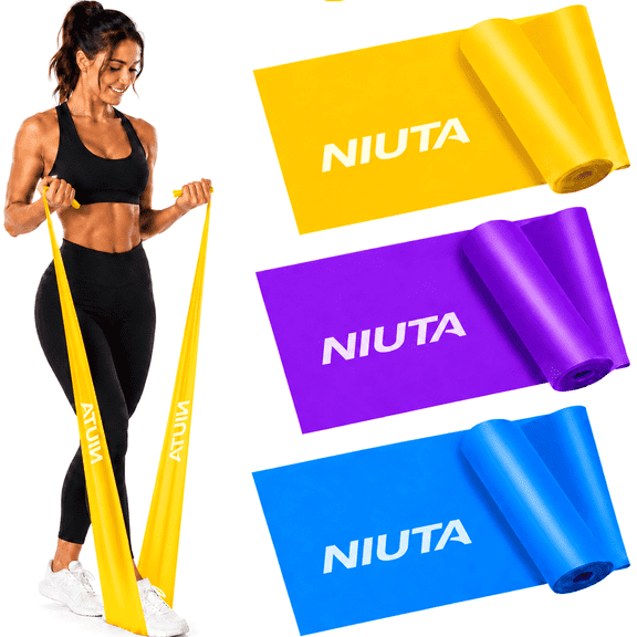 NIUTA Three-Level Flat Exercise Bands — 3 Pack