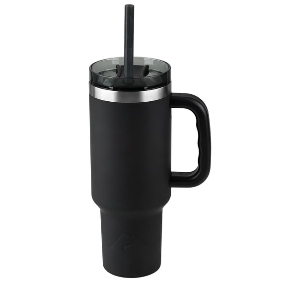 Ozark Trail 40 oz Stainless Steel Insulated Tumbler with Handle, Black