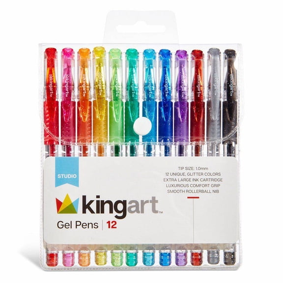 KINGART Glitter Gel Pens — 12 Colors