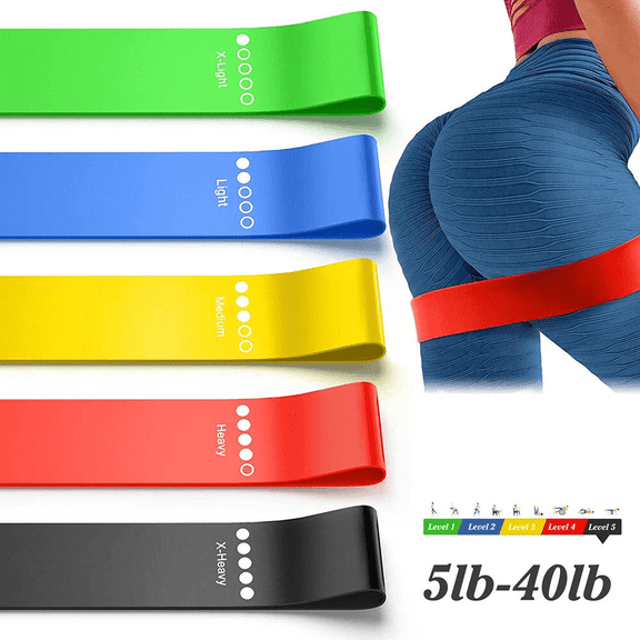 Five-Level TPE Loop Resistance Bands with Carry Bag