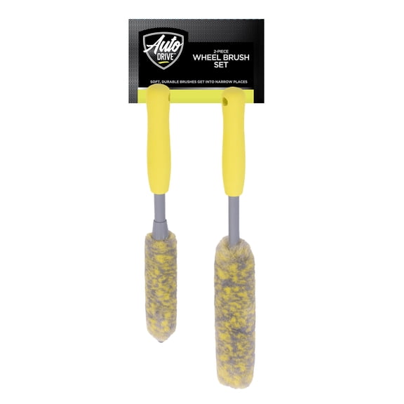 Auto Drive Woolies Wheel and Rim Cleaning Brush Set, 2 Pack
