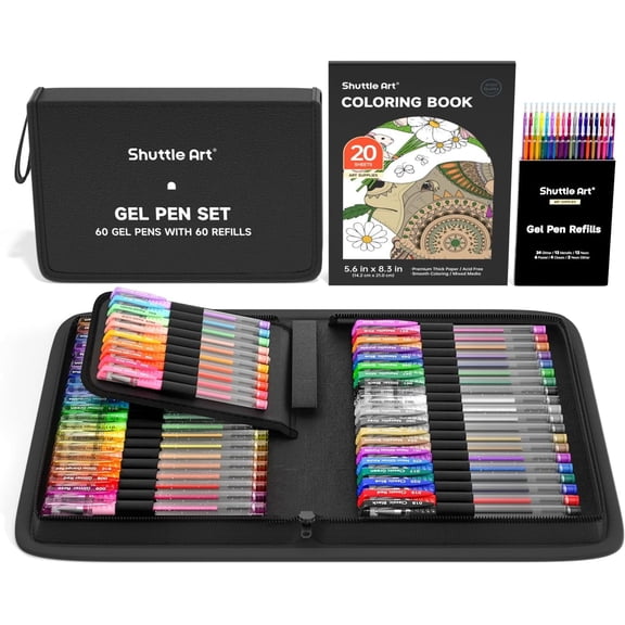 Shuttle Art 120 Pack Set 60 Colored Gel Pen with 60 Refills