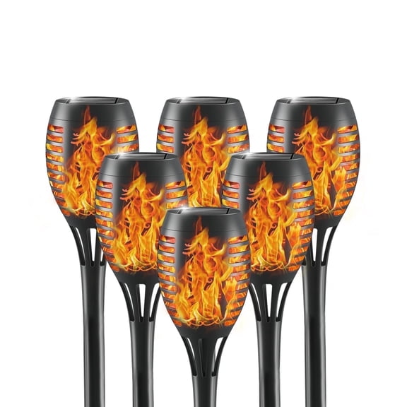 Euur Solar Flickering-Flame Torch Lights — 6 Pack