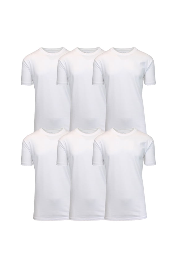 Men's Cotton-Blend Crewneck T-Shirts — 6 Pack