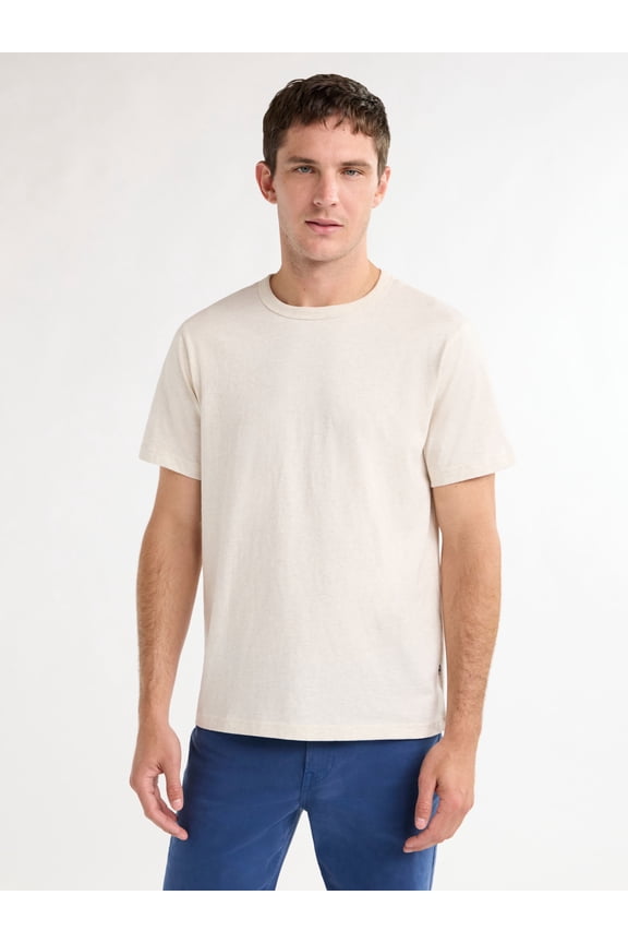 Men's Everyday Cotton Tee, Short Sleeve Crewneck T-Shirt, Oatmeal Heather, Sizes XS-3XL