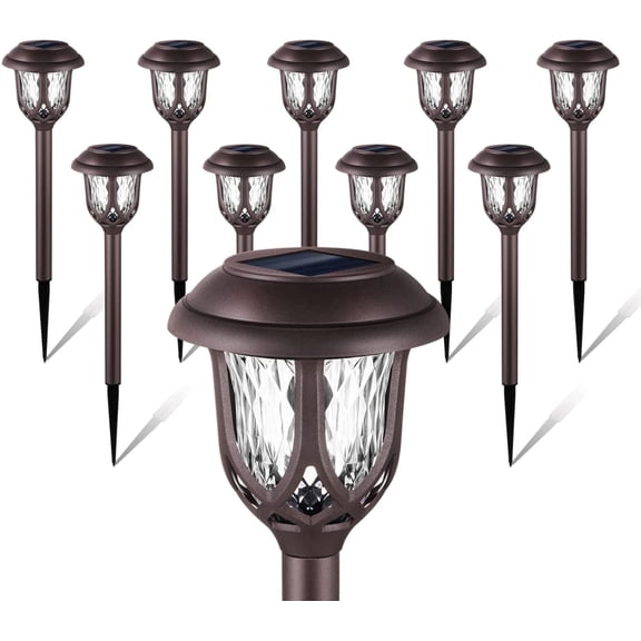 Solar Pathway Lights - 10 Pack, Choice of Finish and Light Colour